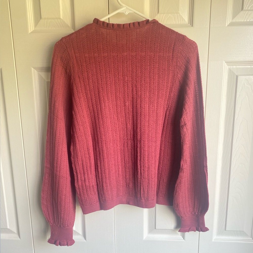 Sezane Louis Pink Knit Cardigan Size M - Picture 7 of 11